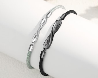 Personalized Couple Bracelets Set, Infinity Couple Bracelets Set, Personalized Gifts for Couples, Boyfriend Girlfriend, Anniversary Gifts