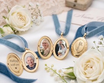 Personalized Photo Wedding Locket for Bouquet, Wedding Memorial Charm, Wedding Loved Ones Passed, Custom Bouquet Charm, Gift for Bride