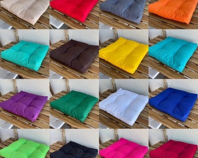 Square chair cushions, square quilted cushions, Cushions with ties, Cushion for Home, Bistro cushions, personalised gift, colorway cushion