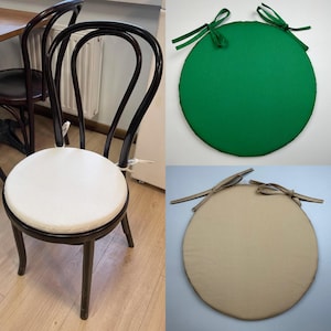 Chair cushions, Round chair cushion, Chair pad, Chair cushion with ties, Pillow for chair, Handmade pillows for chairs, Pads for chair