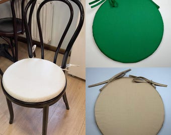 Chair cushions, Round chair cushion, Chair pad, Chair cushion with ties, Pillow for chair, Handmade pillows for chairs, Pads for chair
