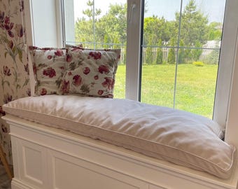 Window seat cushion, Sofa cushion, Custom bench pillow, Seat Cushion, Reading nook cushion, French Cushion, Bench cushion, Seating cushion