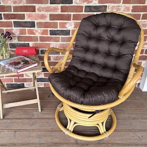 Handmade rattan chair cushion for Rocking chair pad with ties seat, Cushion for chairs armchairs, Indoor or for terrace, Chair cusion