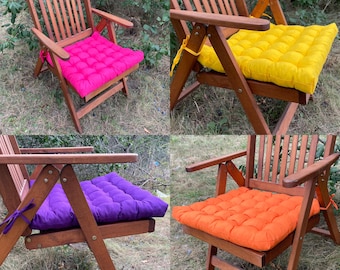 Cushion for chair, Square cushions, Multicolor cushions, Handmade pillows for chairs, Square pillow, Chair cushion with ties