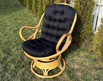Schaukelstuhlkissen - Papasankissen - Rattankissen - Gestepptes Rattankissen - tolles Geschenk für Ihre Lieben