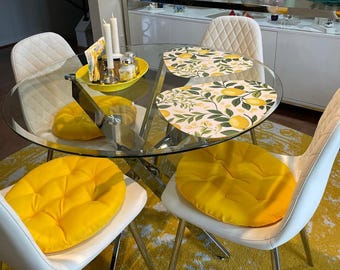 Handmade Pillows for chairs, Cushion for chair, Round chair cushions, Multicolor cushions, Pad with ties, Cushion For Home