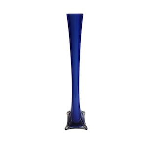 Cobalt Blue Cased Glass Bud Vase Mid Century Modern Art Glass Vase