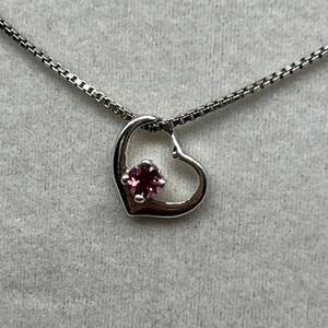 Genuine Raspberry Garnet in Sterling Silver Heart Pendant
