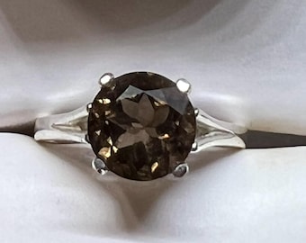 Debbies Legacy Jewelry grote rookkwarts in sterlingzilver, ringmaat 7