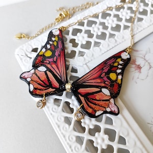 Handmade Clay Butterfly Pendant Necklace: Cottagecore Fairy Charm