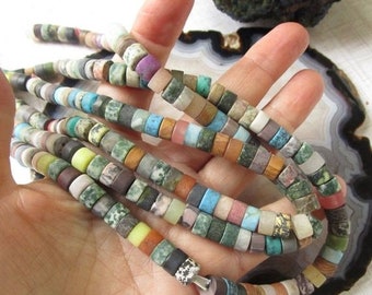 Barrel Rondelle Beads Amazonite Chalcedony Beads Jasper SALE Matte Multi Gemstone Beads 8mm x 4mm Tube Agate Lapis Turquoise