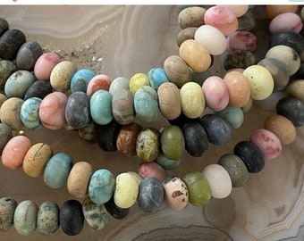 Barrel Rondelle Beads Amazonite Chalcedony Beads Jasper SALE Matte Multi Gemstone Beads 8mm x 4mm Tube Agate Lapis Turquoise