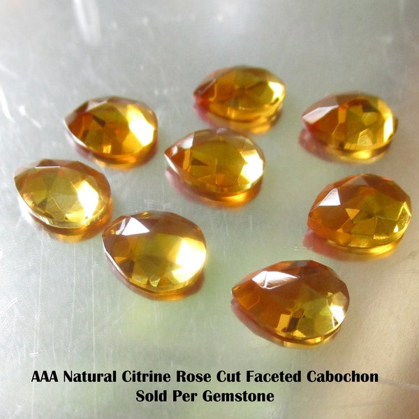 AAA Citrine  Gemstone Cabochon,6mm 8mm Pear Cabochon, Ethically Mined, Calibrated Gemstone, 1 Gemstone