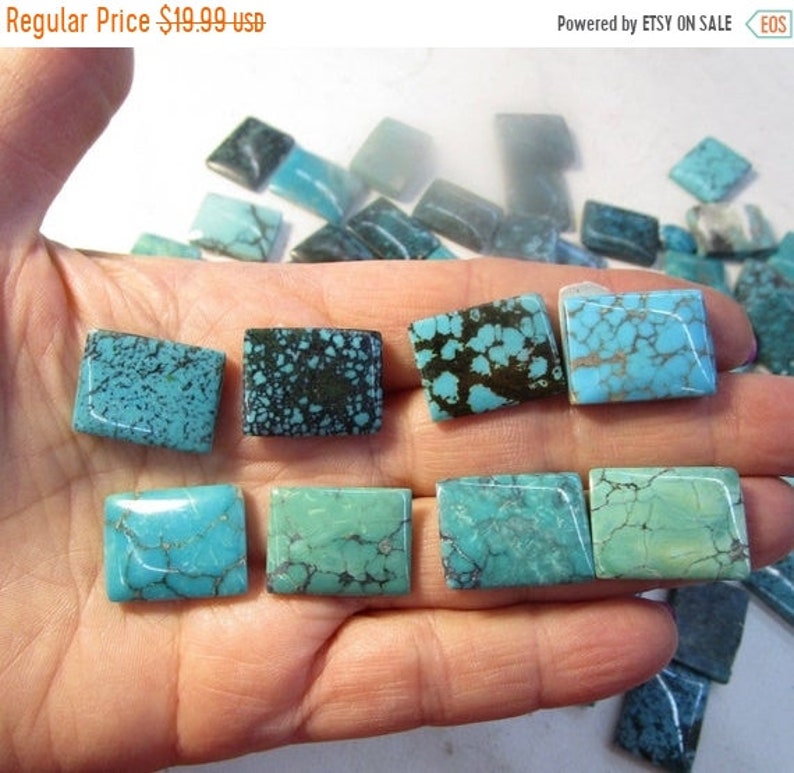 Kingman Arizona Nevada Campitos Turquoise QTY1 SALE Genuine Natural Turquoise Cabochon 15mm 20mm Rectangle