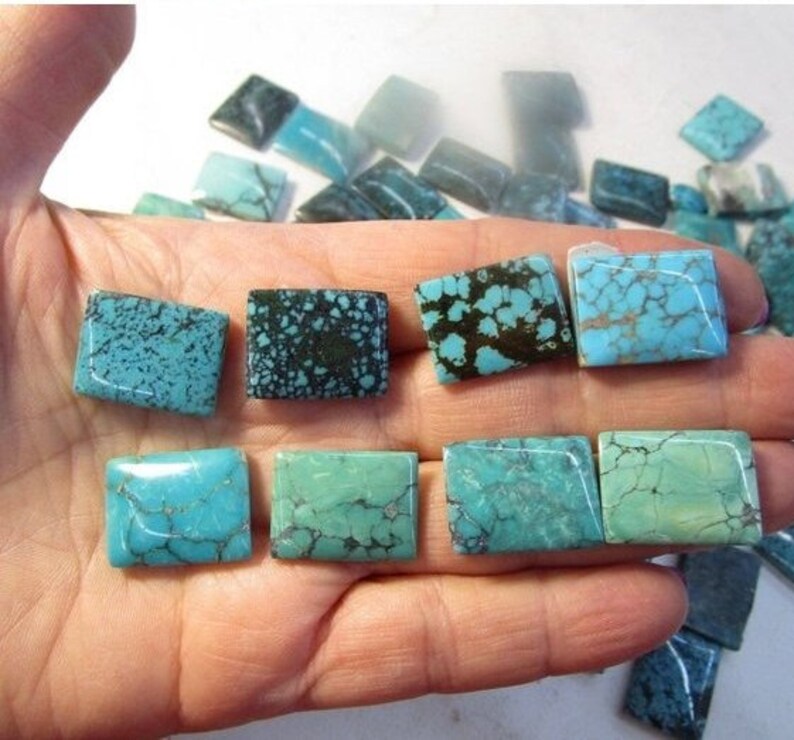 Kingman Arizona Nevada Campitos Turquoise QTY1 SALE Genuine Natural Turquoise Cabochon 15mm 20mm Rectangle