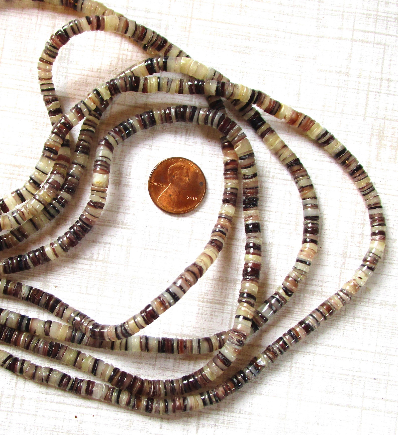 SALE Natural Olive Shell Heishi Beads 24 Inch Strand Natural Etsy