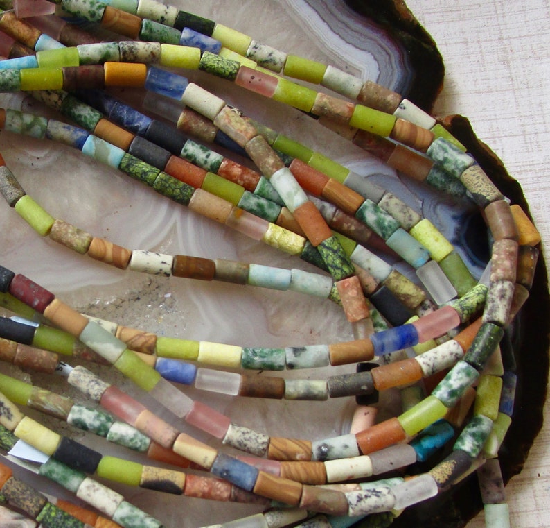 Barrel Rondelle Beads Amazonite Chalcedony Beads Jasper SALE Matte Multi Gemstone Beads 8mm x 4mm Tube Agate Lapis Turquoise