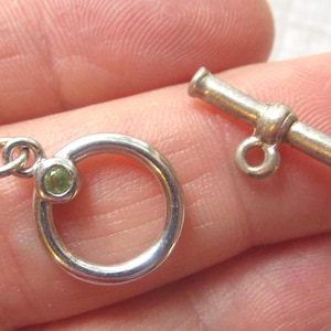 Sterling zilveren knevelsluiting, natuurlijke peridot edelsteen, benodigdheden voor het maken van sieraden, sluiting voor armband of ketting, geboortesteen van augustus
