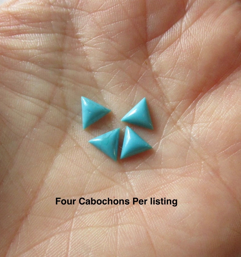 SALE AAA Natural 6mm Kingman Turquoise Triangle Cabochon Genuine Blue Arizona Gemstone Chevron Trillion QTY4 #Da14