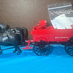 Horse and Wagon, Mc Cormick Horse and Wagon, Vintage Die Cast Metal