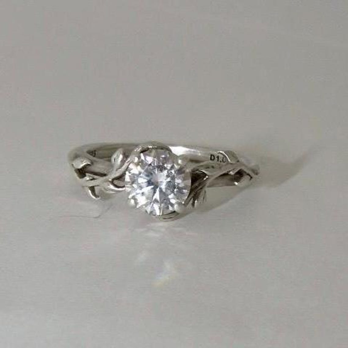 1 Carat Moissanite Platinum-Plated Ring