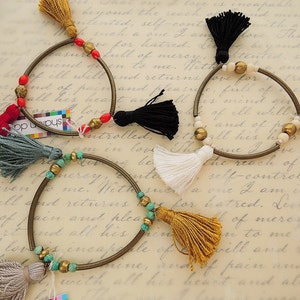 Triple Tassel, Beaded Bracelet, Three Styles, Your Choice!