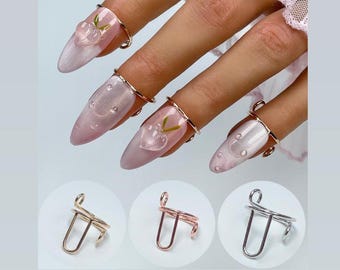 Halal Wudu Nail Ring | Adjustable Reusable Ring for Press On Nails | Muslim-Friendly Nail Accessory + Free Ring Box and Glue Tape