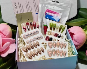 Mystery Press On Nails Box: Handmade Reusable Nail Sets
