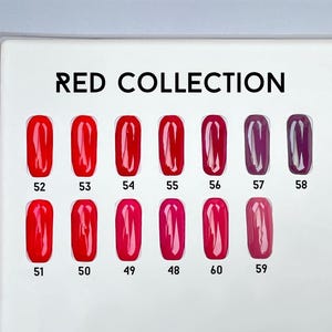 Solid Color Gel Press On Nail Red Collection Fake Nails Reusable Handcrafted Matte or Glossy Nails Short Simple Nails