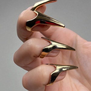 Adjustable Claw Rings – Hair Braiding & Stitch Rings for Cosplay, Gothic Nails, or Edgy Style – Black, Silver, Gold
