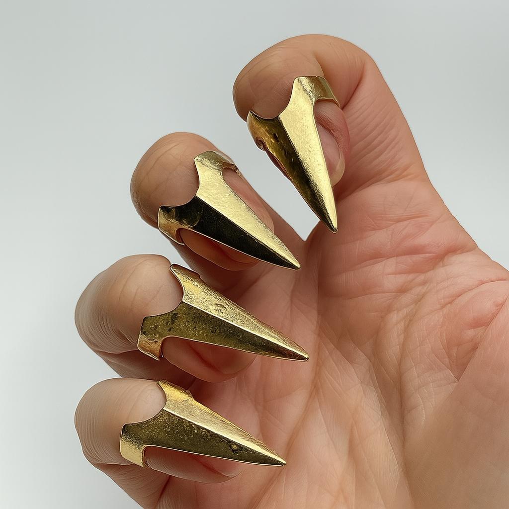 Nail Claw Rings Adjustable | Gothic Finger Armor Ring | Punk Fingertip Claws | Cosplay Nails | Halloween Accessories