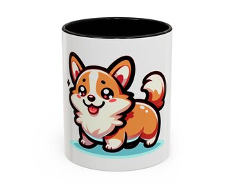 Corgi Coffee Mug, Cute Puppy Tea Cup, Dog Lover Gift, Pet Owner Present, Animal Themed Kitchen Decor