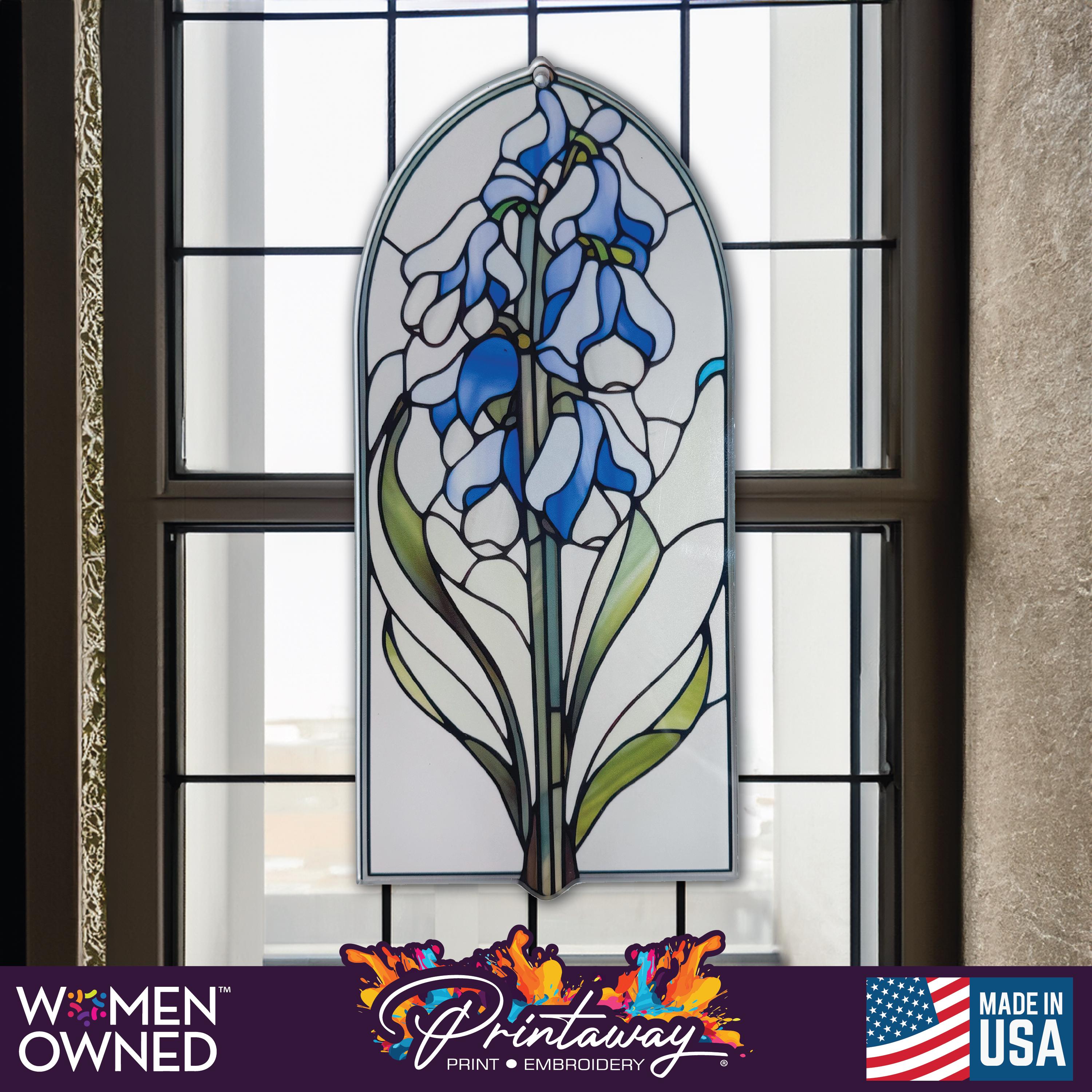 BLUE LILY ヴィンテージステンドグラス風サンキャッチャー