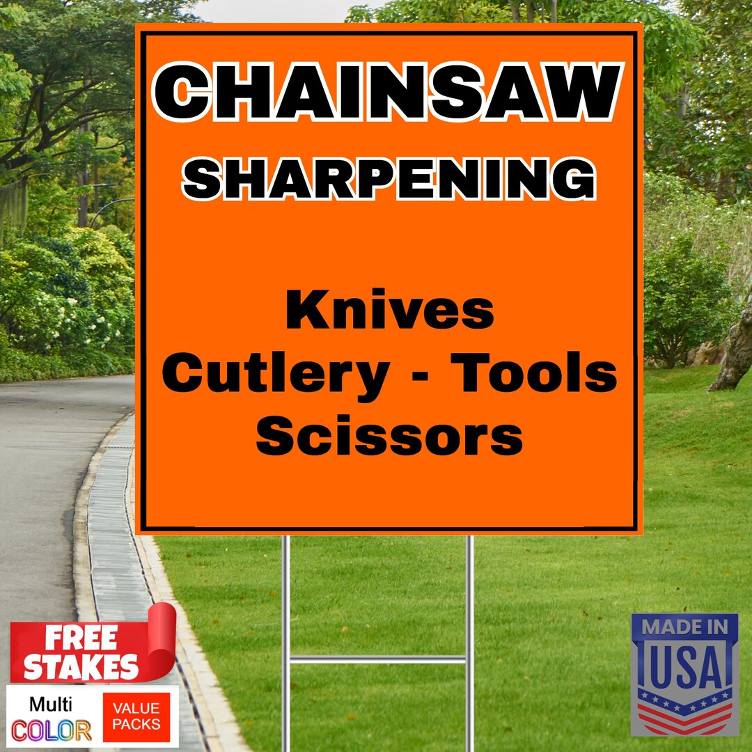 Chainsaw Sharpening - Yard Signs - 10 Pack Custom Personalize PHONE or ...
