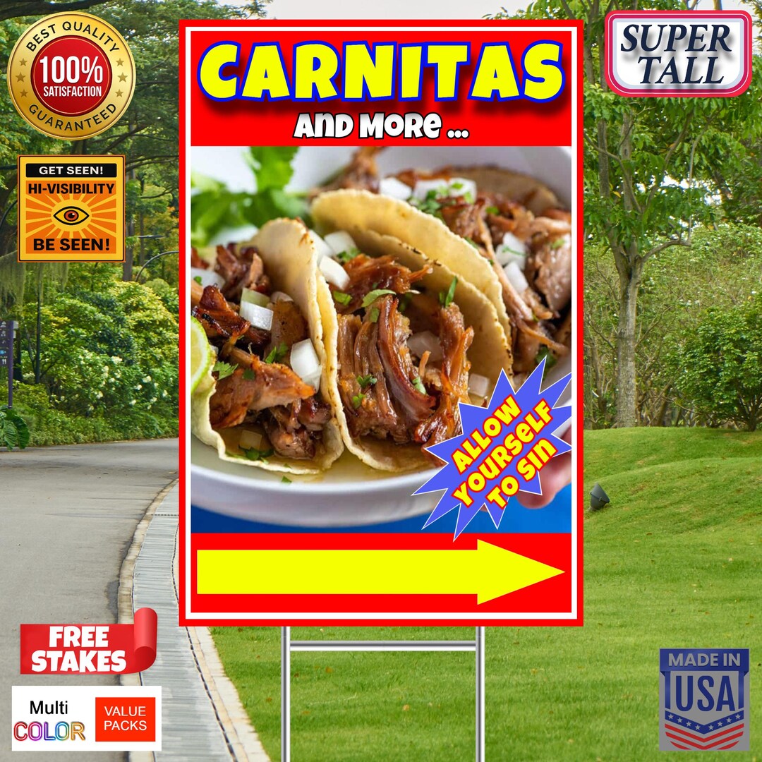 CARNITAS - Super Tall Yard Signs - 4 Pack 12x18