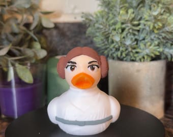 Galactic Princess-Inspired 3D Printed Duck – Sci-Fi Rebel Leader Collectible | Iconic Space Saga Gift for Fans