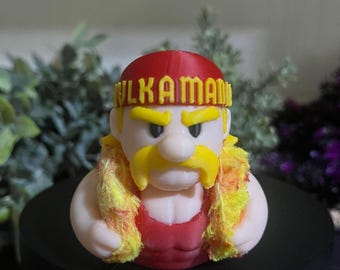 Wrestling Legend Figurine | 3D Printed Wrestler Collectible | Mustache & Bandana Hero | Retro Wrestling Fan Gift | Geeky Display Decor