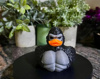 3D Printed King Kong Duck Figurine - Unique Plastic Sculpture, Collectible Toy, Geek Gift, Decorative Desk Ornament