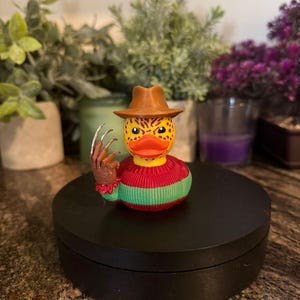 Horror-Themed 3D Printed Nightmare Duck with Clawed Glove - Collectible