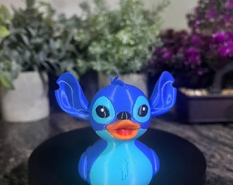 Adorable Blue Alien-Inspired Rubber Duck - Unique Handcrafted Duck Gift
