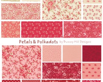 Petals and Polka Dots Fabric by Bunny Hills Design • Moda Fabrics • Fat Eighths • Fat Quarters • Half Yard Bundle, 20 Pieces Select a Bundle