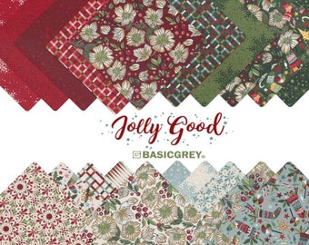 Basic Grey Jolly Good  Holiday Christmas fabric bundle, 20 pieces