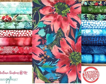 Create Joy Starflower Christmas  fabric by Moda ~ fabric bundle 17 fat quarters
