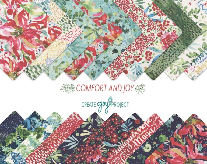 Comfort And Joy by Create Joy Project for Moda, Christmas Holiday Fabric bundle - 20 pieces
