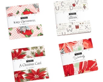 NEW Arrival Christmas CHARM PACK from Moda Fabrics - Precuts 5-inch squares, 42 Pieces