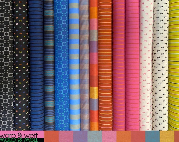 Warp Weft by Ruby Star Society for Moda Fabrics, Woven & Reversible Cotton Fabrics, 14 fat quarters