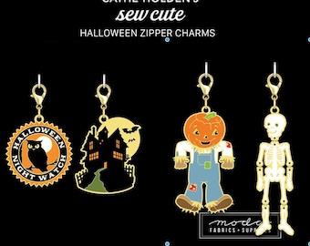 Cathe Holden Halloween Fall Zipper Pull Enamel Charm 2-PC SET