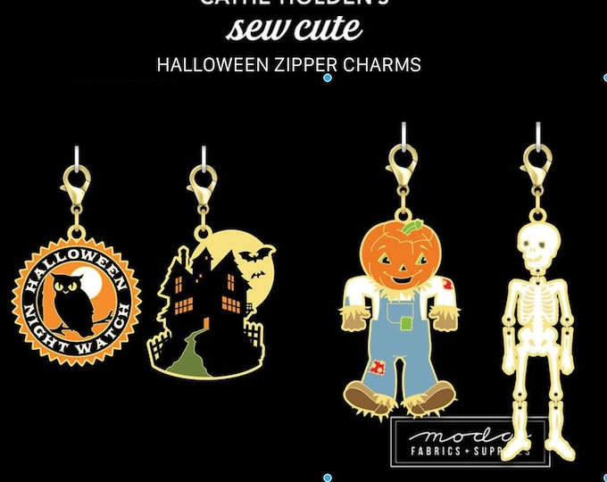 Cathe Holden Halloween Fall Zipper Pull Enamel Charm 2-PC SET