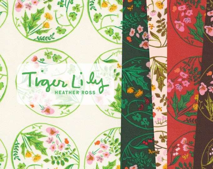 Wildflowers - Tiger Lily by Heather Ross - Windham Fabrics, by the yard