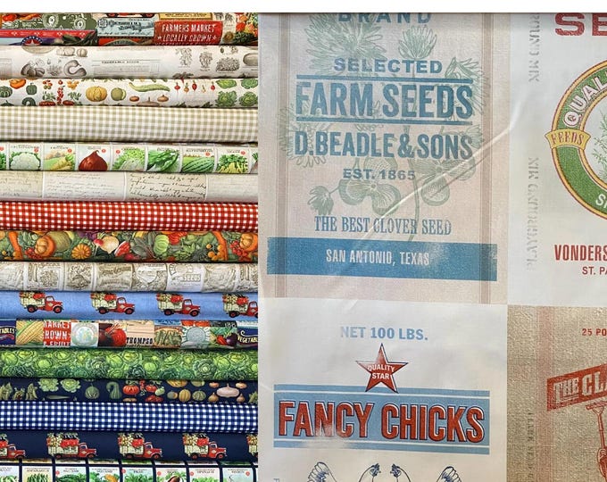 Farm and Garden by Cathe Holden - Moda quilting cotton fabric bundle - 17 pieces